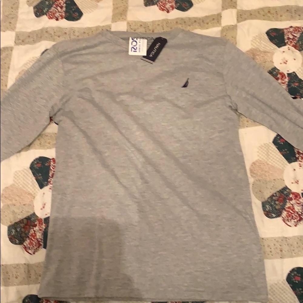 Nautica Long Sleeve Grey Shirt